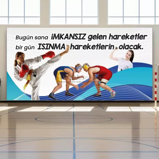 Beden eğitimi ve Spor Salonu Okul Posteri | Isınma Hareketler